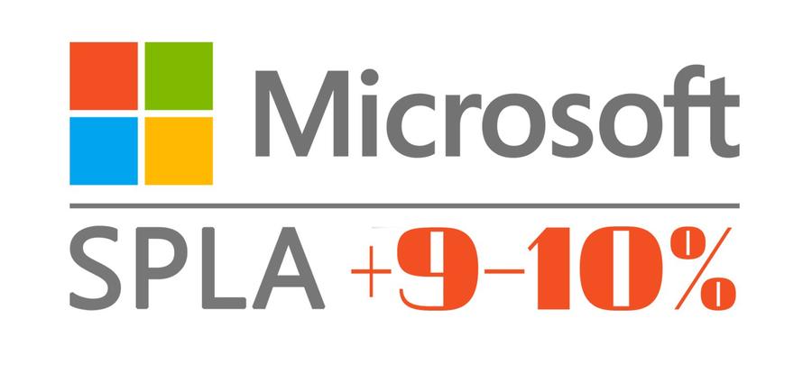 SPLA Microsoft +9-10%